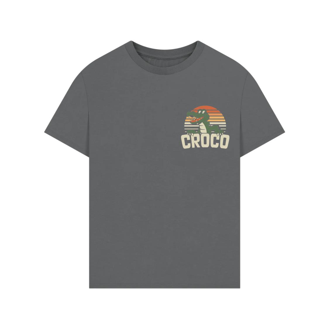 Croco Sunset Vintage Crocodile Graphic for Coastal Retro Lovers T-Shirt - Image 3