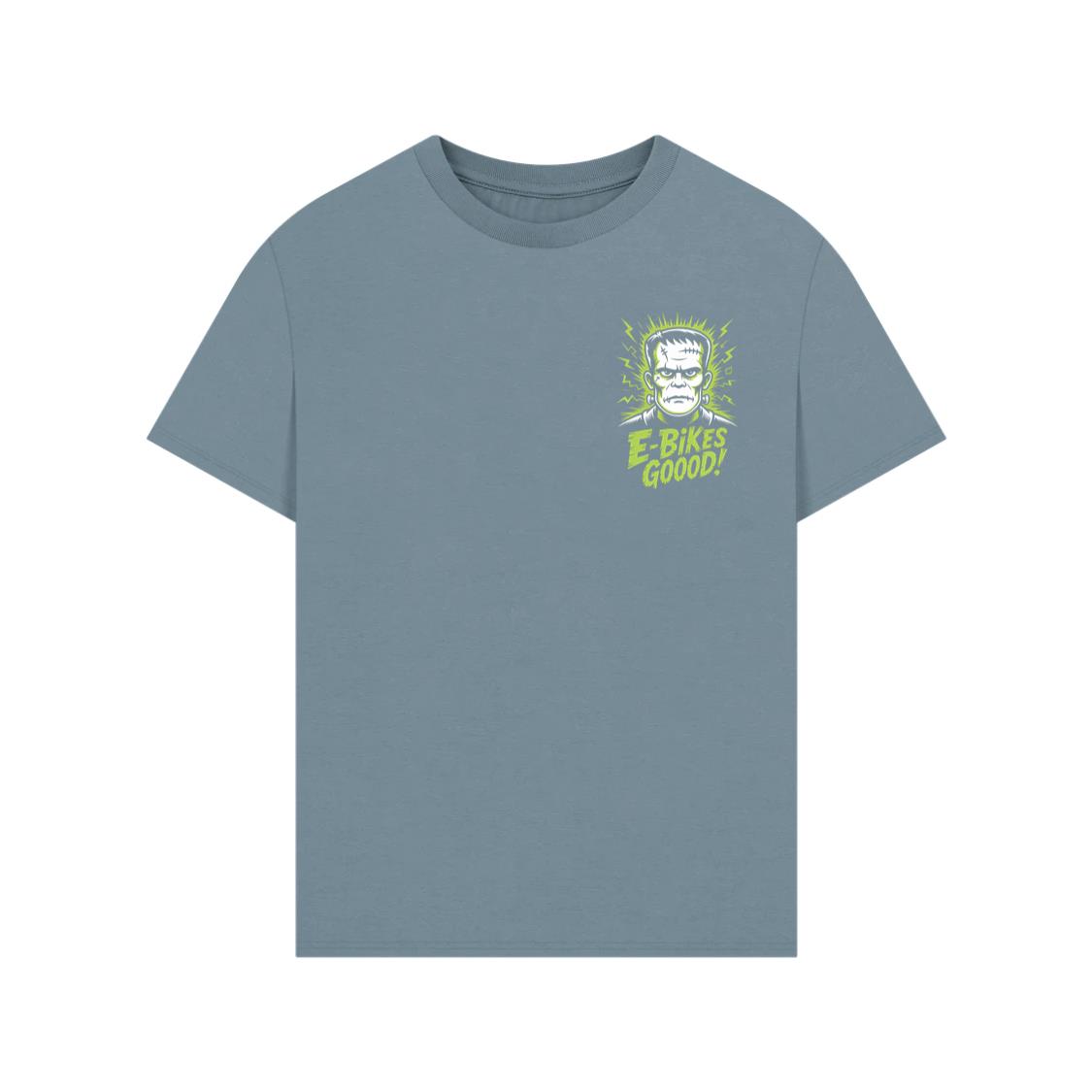 Frankenstein Monster E-Bikes Good Retro Horror Design T-Shirt - Image 2