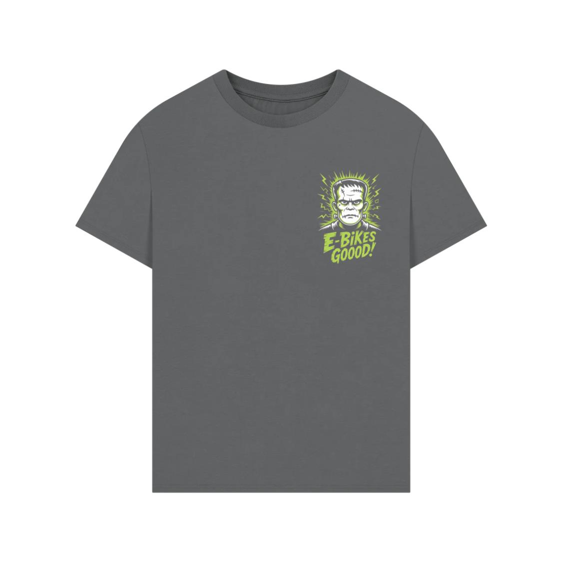 Frankenstein Monster E-Bikes Good Retro Horror Design T-Shirt - Image 3