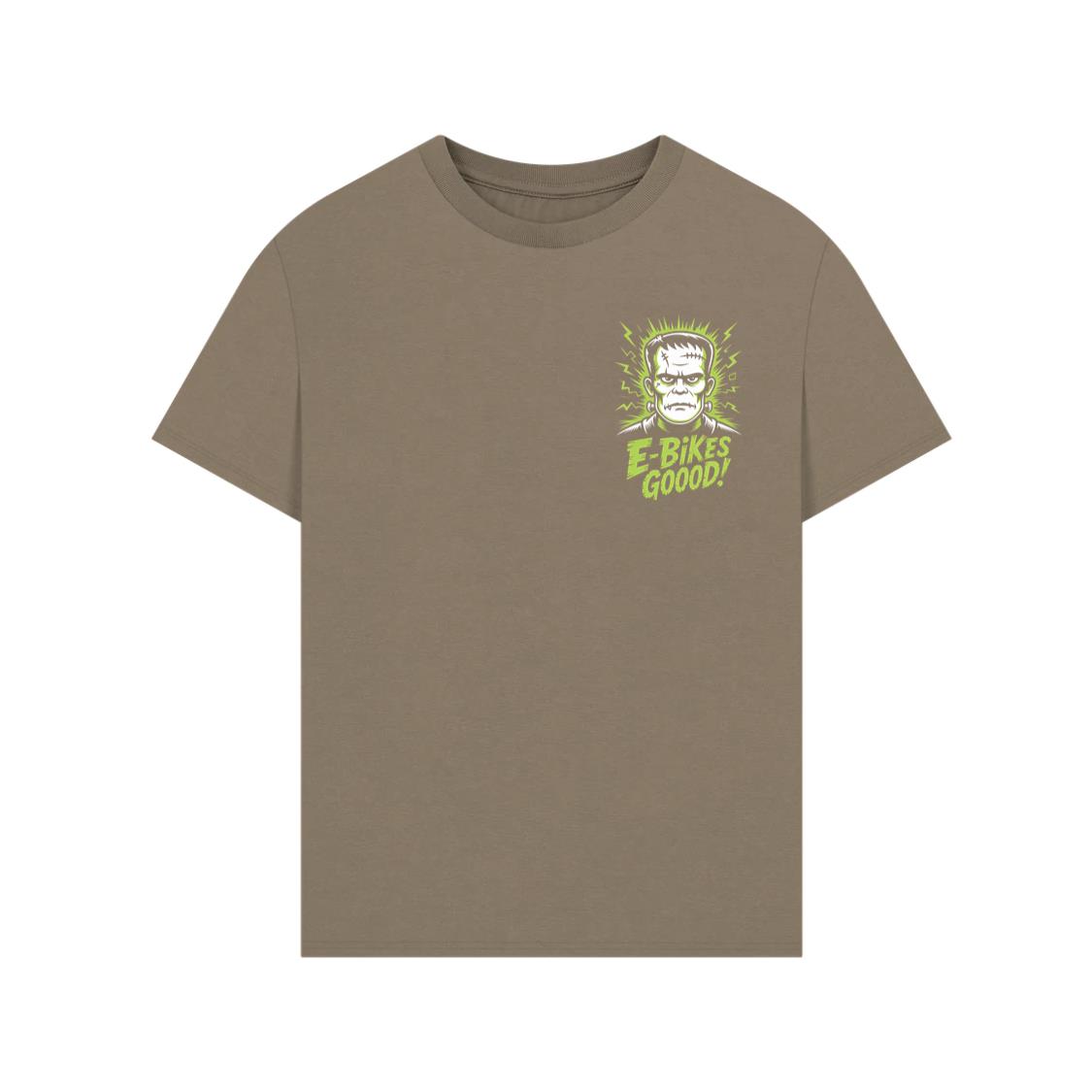 Frankenstein Monster E-Bikes Good Retro Horror Design T-Shirt - Image 4