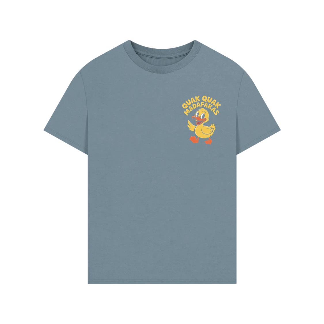 Quak Quak Duck Funny Cartoon Artwork for Playful Everyday Outfits T-Shirt - Image 2