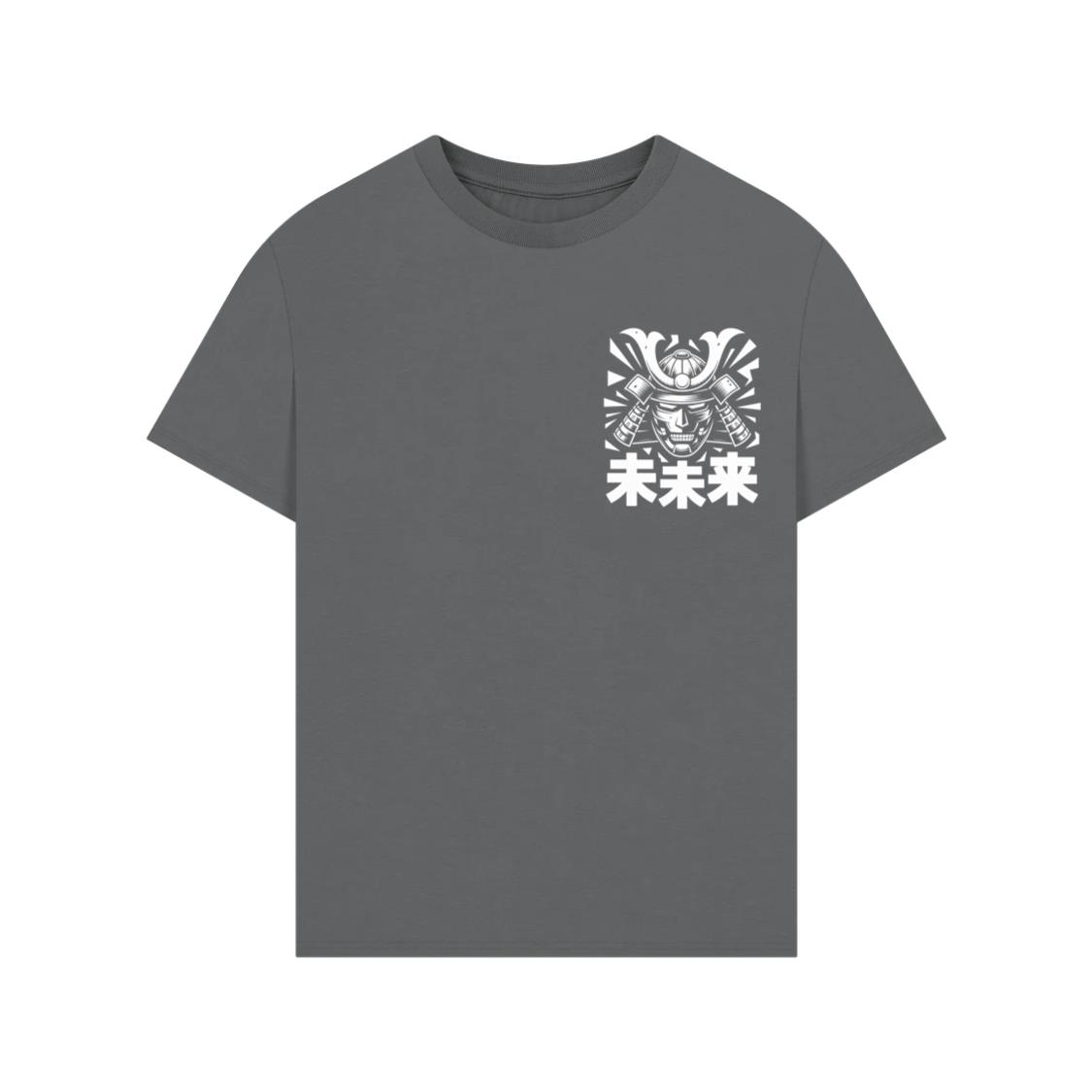 Samurai Skull with Katana Swords and Japanese Kanji Design T-Shirt - Image 3
