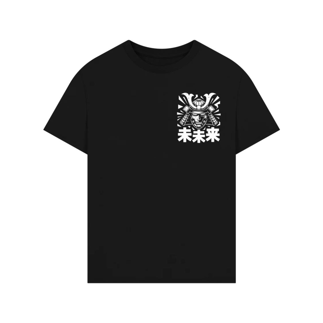 Samurai Skull with Katana Swords and Japanese Kanji Design T-Shirt