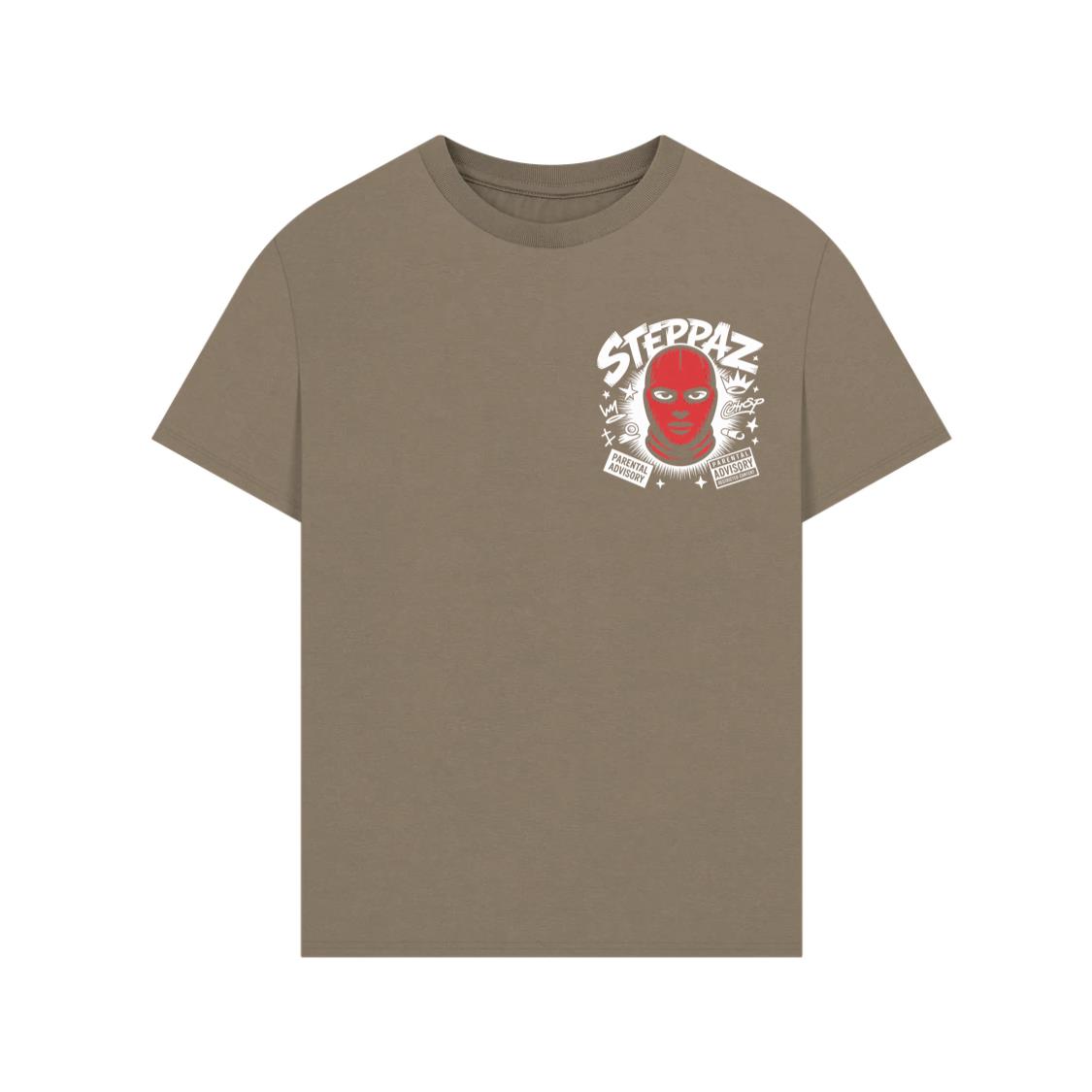 Steppaz Red Mask Character Underground Street Culture Design T-Shirt - Image 4